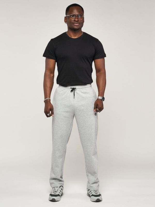 Men's sports pants with pockets, light gray 061SS