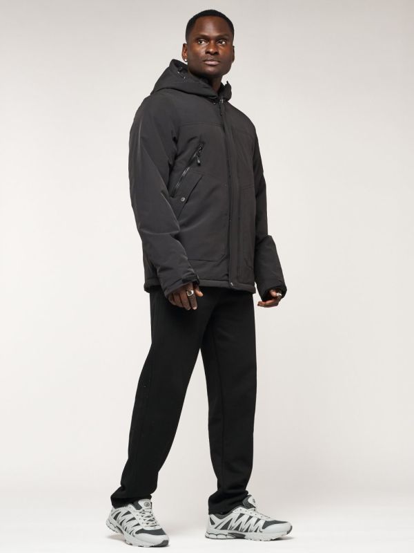 Men's sports jacket MTFORCE with a black hood 2332Ch