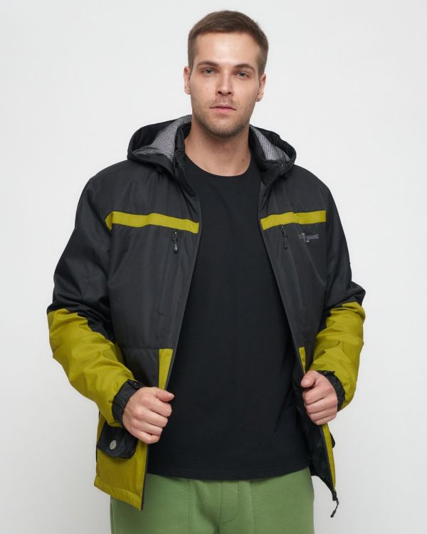 Men's sports jacket with a black hood 8815Ch