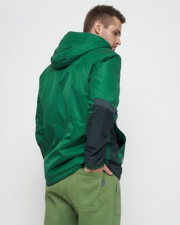 Men's sports jacket with green hood 8815Z